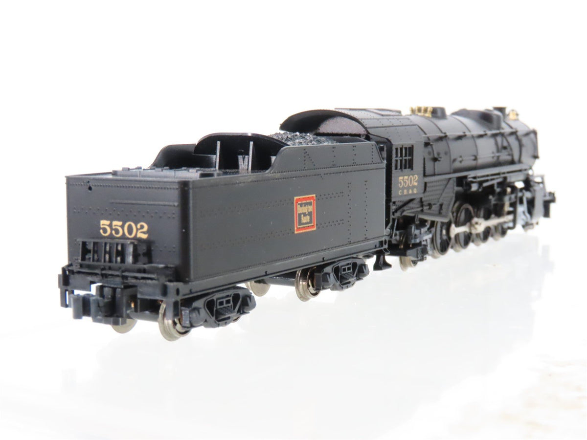 N Scale KATO 126-0211A CB&amp;Q Burlington Route 2-8-2 Heavy Mikado Steam #5502