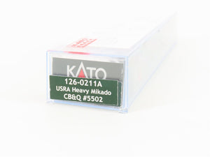 N Scale KATO 126-0211A CB&Q Burlington Route 2-8-2 Heavy Mikado Steam #5502