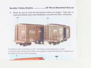 On30 Scale Boulder Valley Models Kit #614 20' Wood Sheathed Box Car