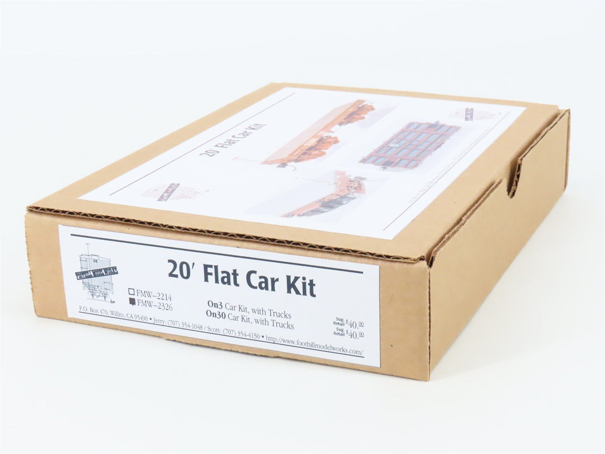 On30 Scale Foothill Model Works Kit #FMW-2326 20&#39; Flat Car