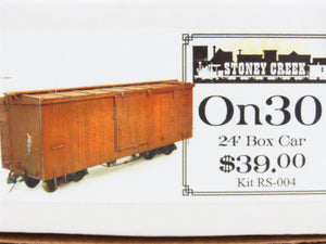 On30 Scale Stoney Creek Designs Kit #RS-004 24' Box Car