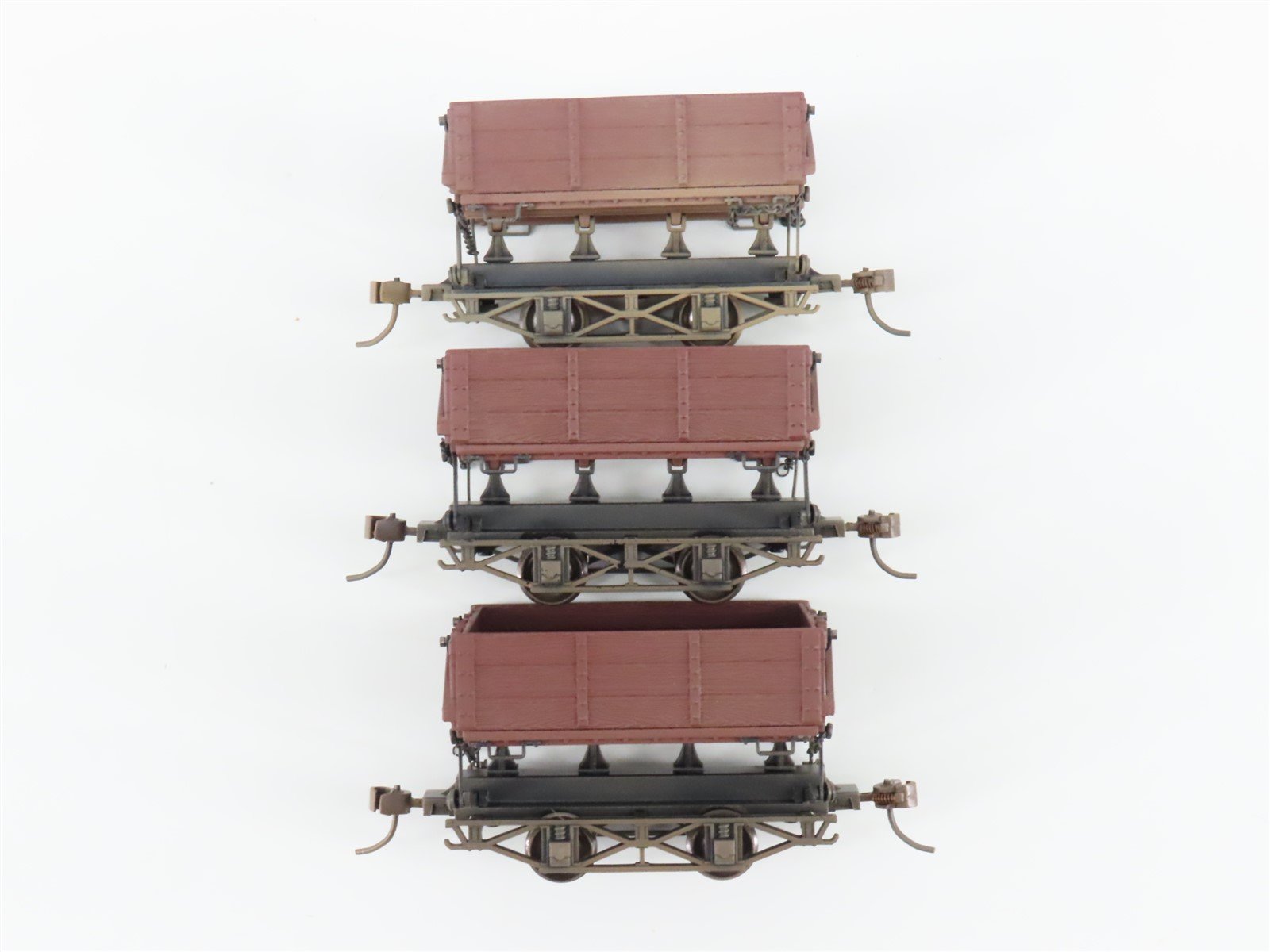 On30 Scale Bachmann Spectrum 29801 Die-Cast Wood Side Dump Cars 3-Pack