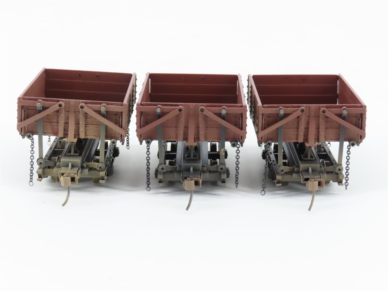 On30 Scale Bachmann Spectrum 29801 Die-Cast Wood Side Dump Cars 3-Pack