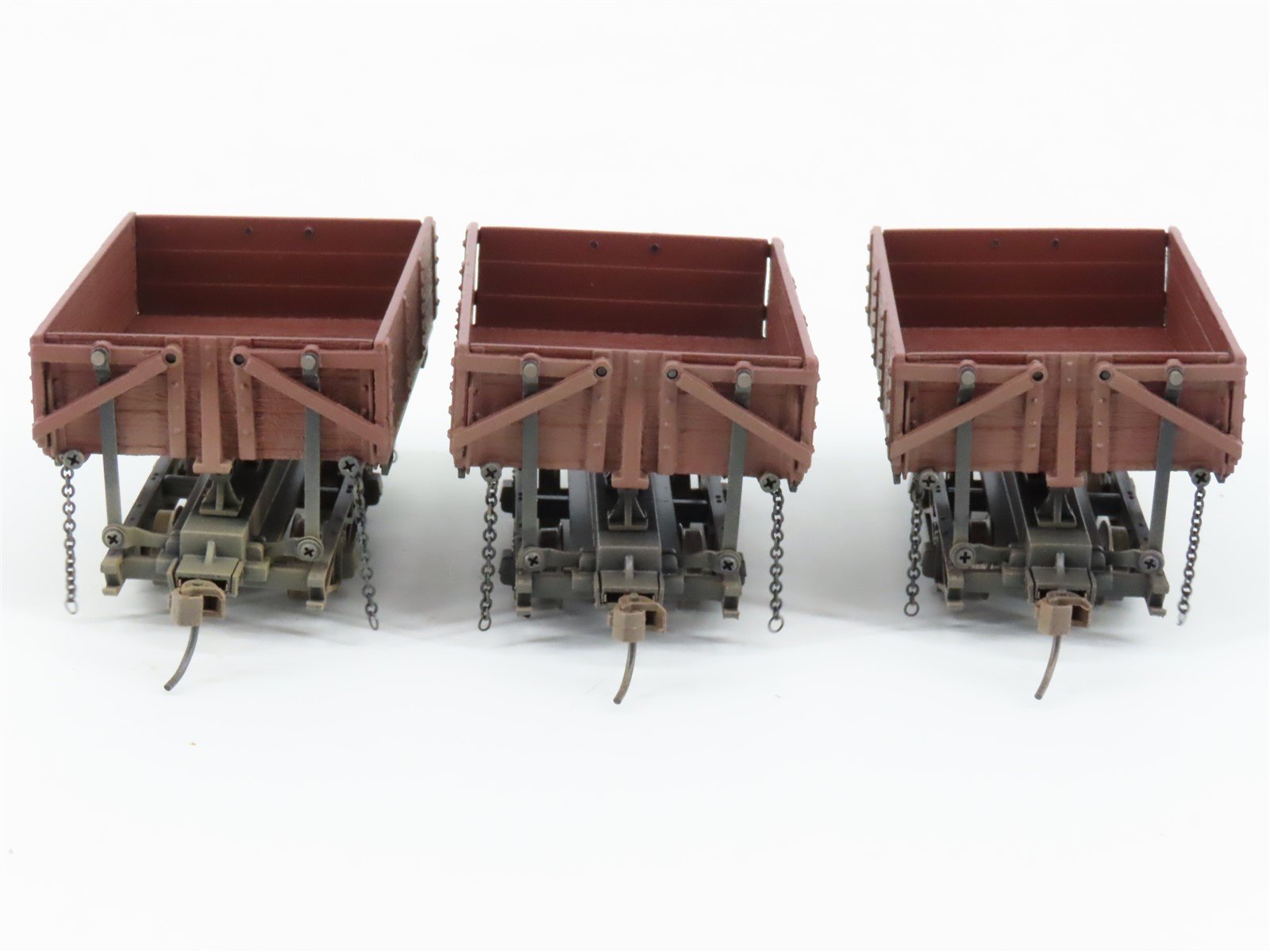 On30 Scale Bachmann Spectrum 29801 Die-Cast Wood Side Dump Cars 3-Pack