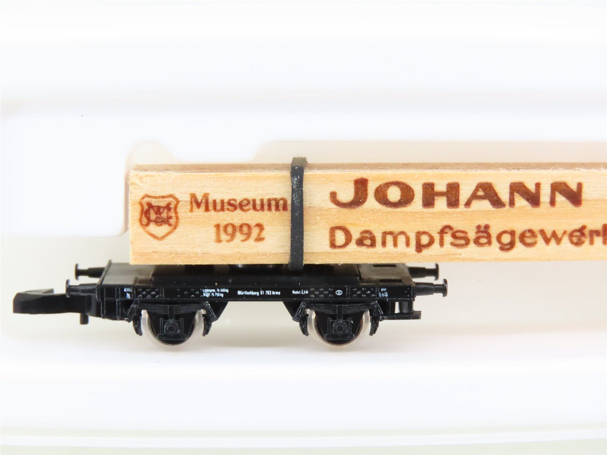 Z Scale Marklin Mini-Club 1992 Museumswagen Johann Weber Lumber Car
