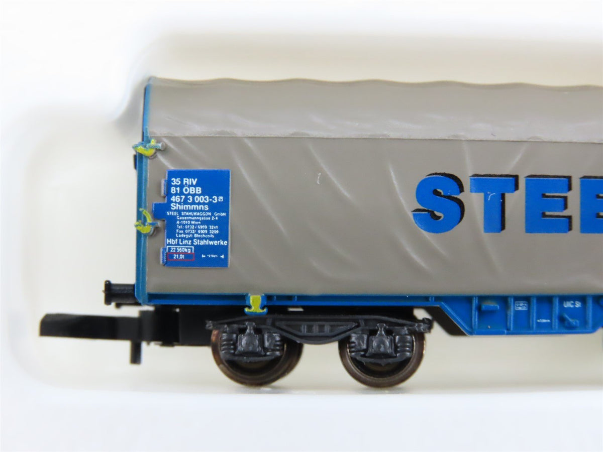 Z Scale Marklin Mini-Club 86353 OBB Austrian Railway Steel Flat Car w/ Tarp