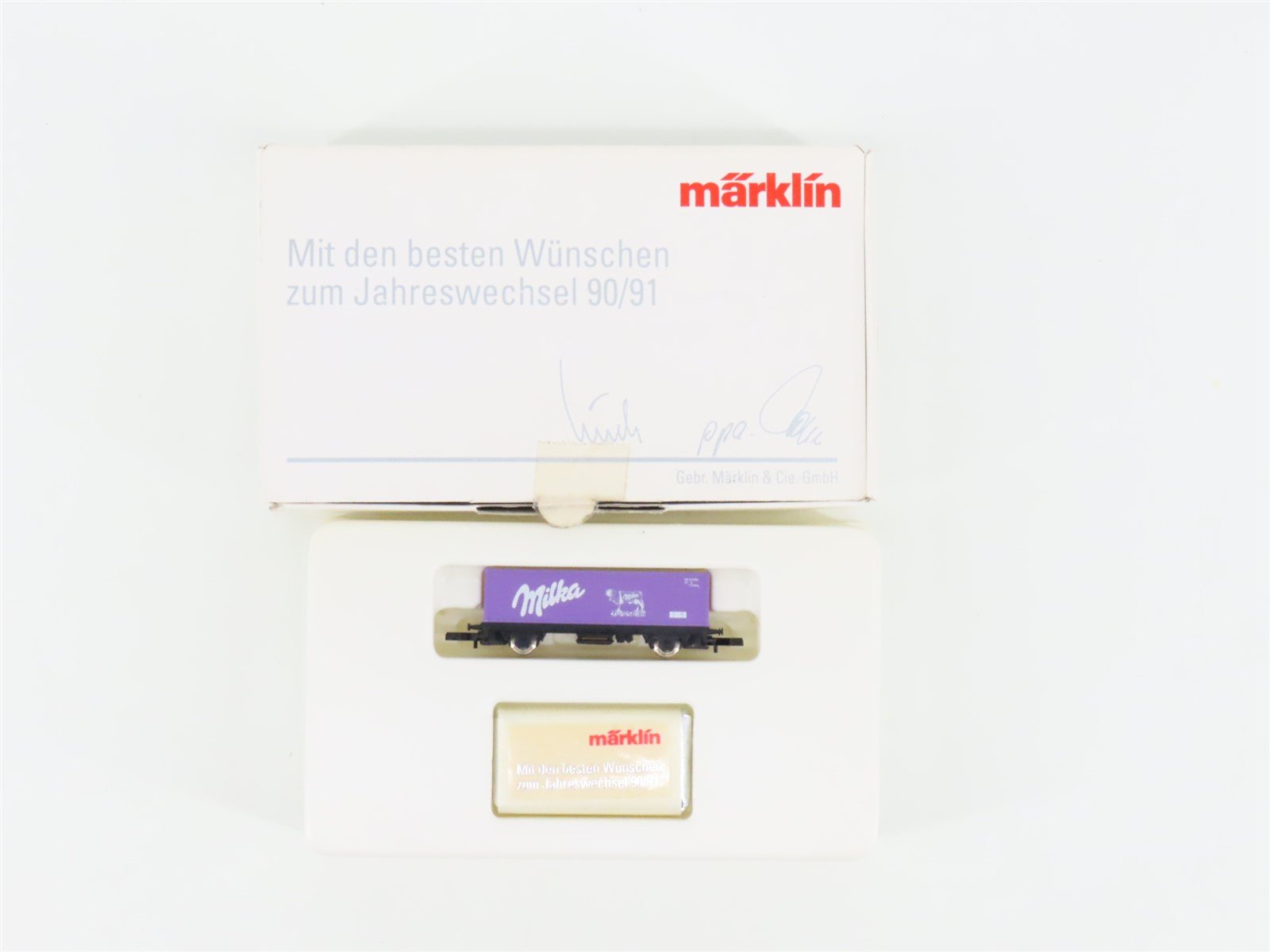 Z Scale Marklin DB German Federal Flat Car w/ Milka Container & Milka Bar