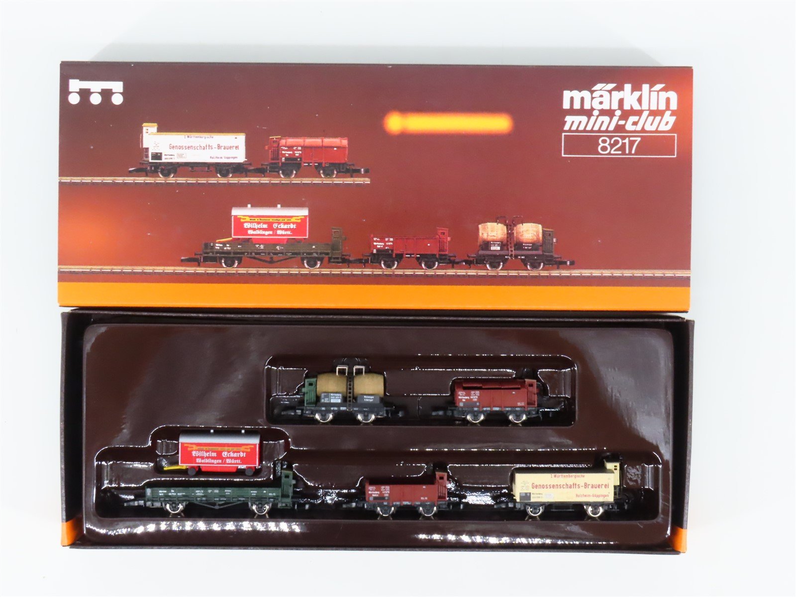 Z Marklin Mini-Club 8217 Wurttemberg Old Era 5-Car Freight Set w/ Brakeman's Cab