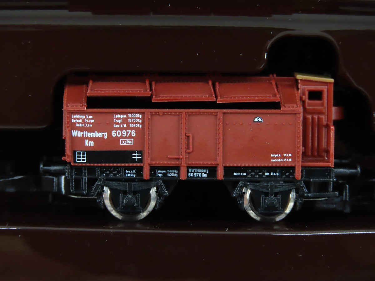Z Marklin Mini-Club 8217 Wurttemberg Old Era 5-Car Freight Set w/ Brakeman&#39;s Cab