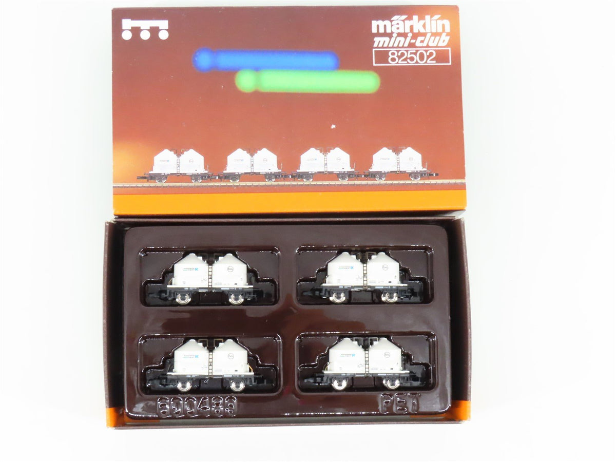 Z Scale Marklin Mini-Club 82502 DB German Karsdorfer Zement Flat Car 4-Pack