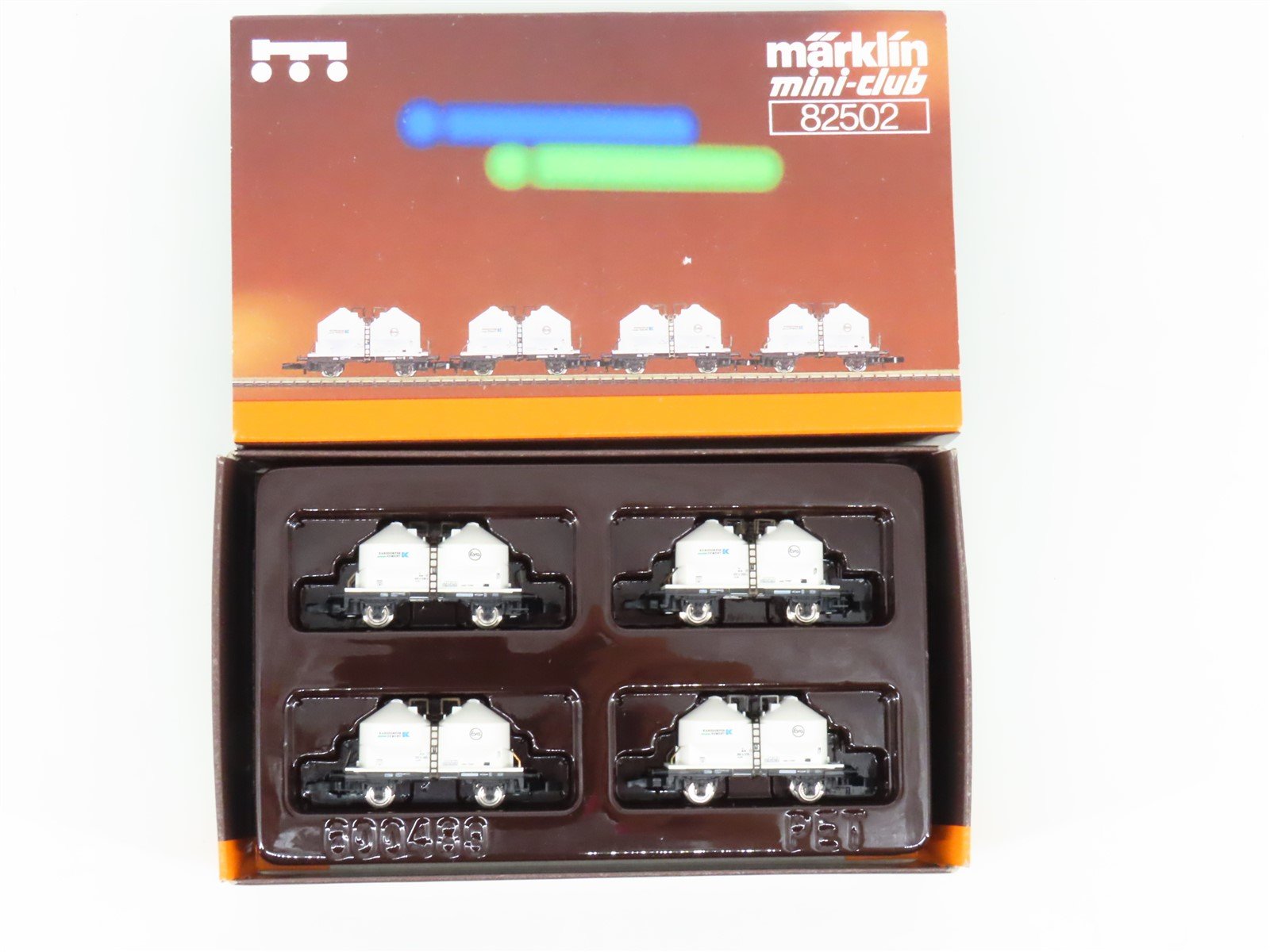 Z Scale Marklin Mini-Club 82502 DB German Karsdorfer Zement Flat Car 4-Pack