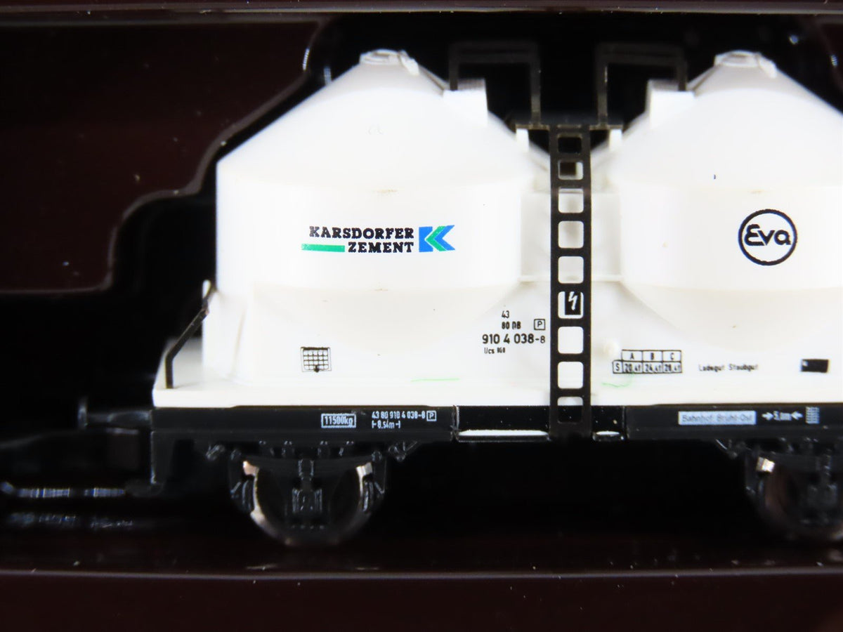 Z Scale Marklin Mini-Club 82502 DB German Karsdorfer Zement Flat Car 4-Pack