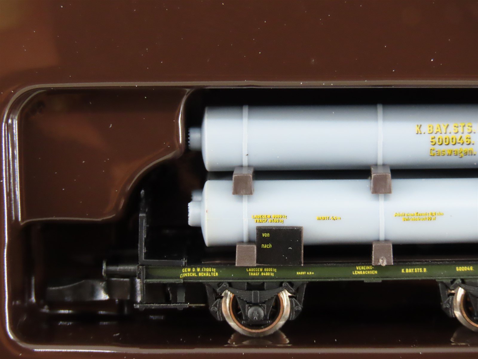 Z Scale Marklin Mini-Club 82400 Royal Bavarian Flat Cars w/ Gas Cylinders 3-Pack