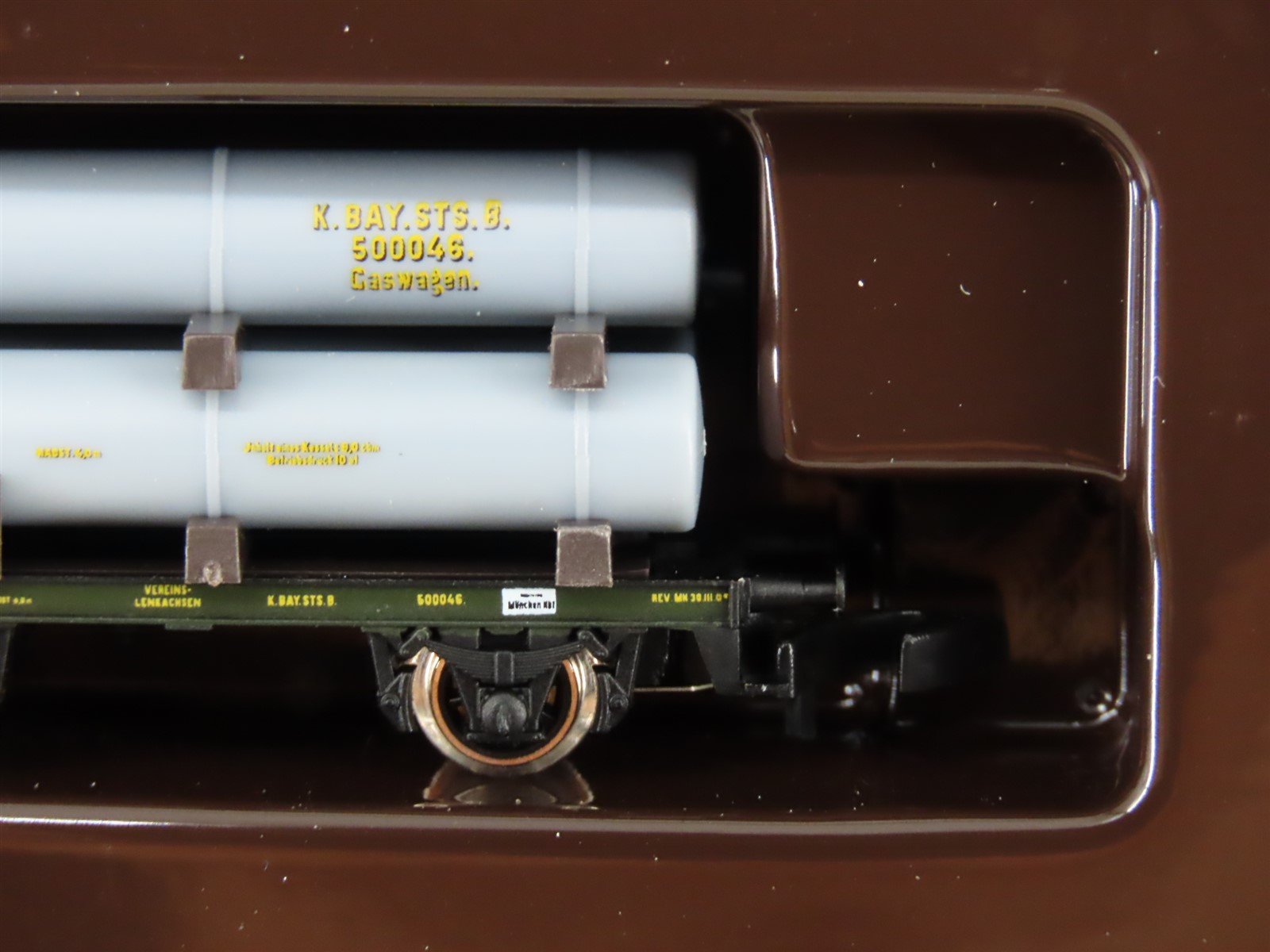 Z Scale Marklin Mini-Club 82400 Royal Bavarian Flat Cars w/ Gas Cylinders 3-Pack