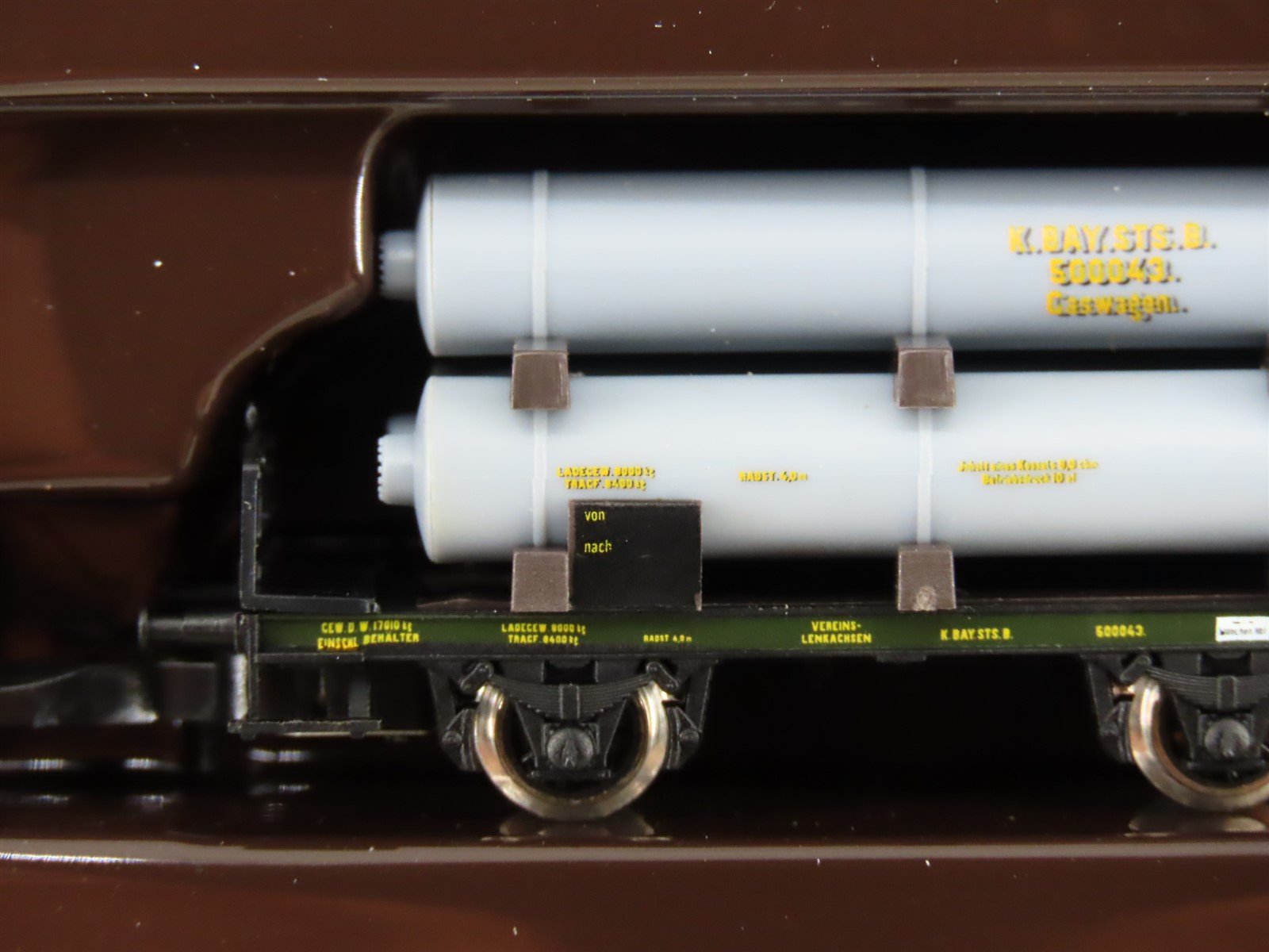 Z Scale Marklin Mini-Club 82400 Royal Bavarian Flat Cars w/ Gas Cylinders 3-Pack