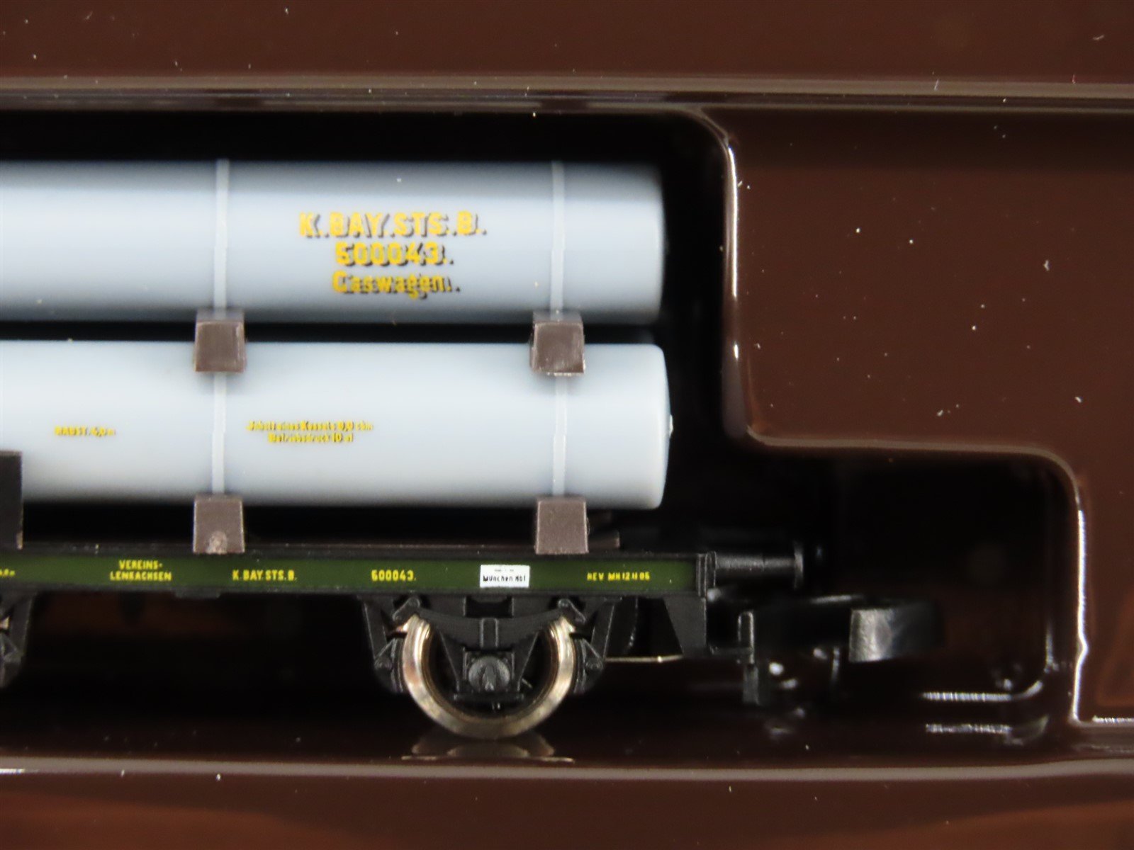 Z Scale Marklin Mini-Club 82400 Royal Bavarian Flat Cars w/ Gas Cylinders 3-Pack