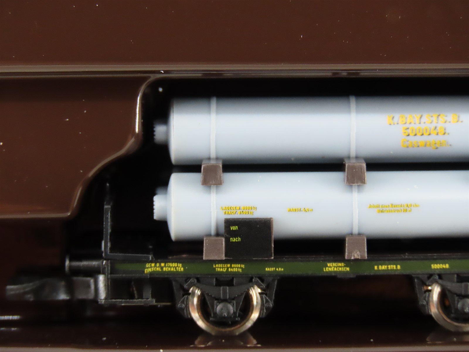 Z Scale Marklin Mini-Club 82400 Royal Bavarian Flat Cars w/ Gas Cylinders 3-Pack