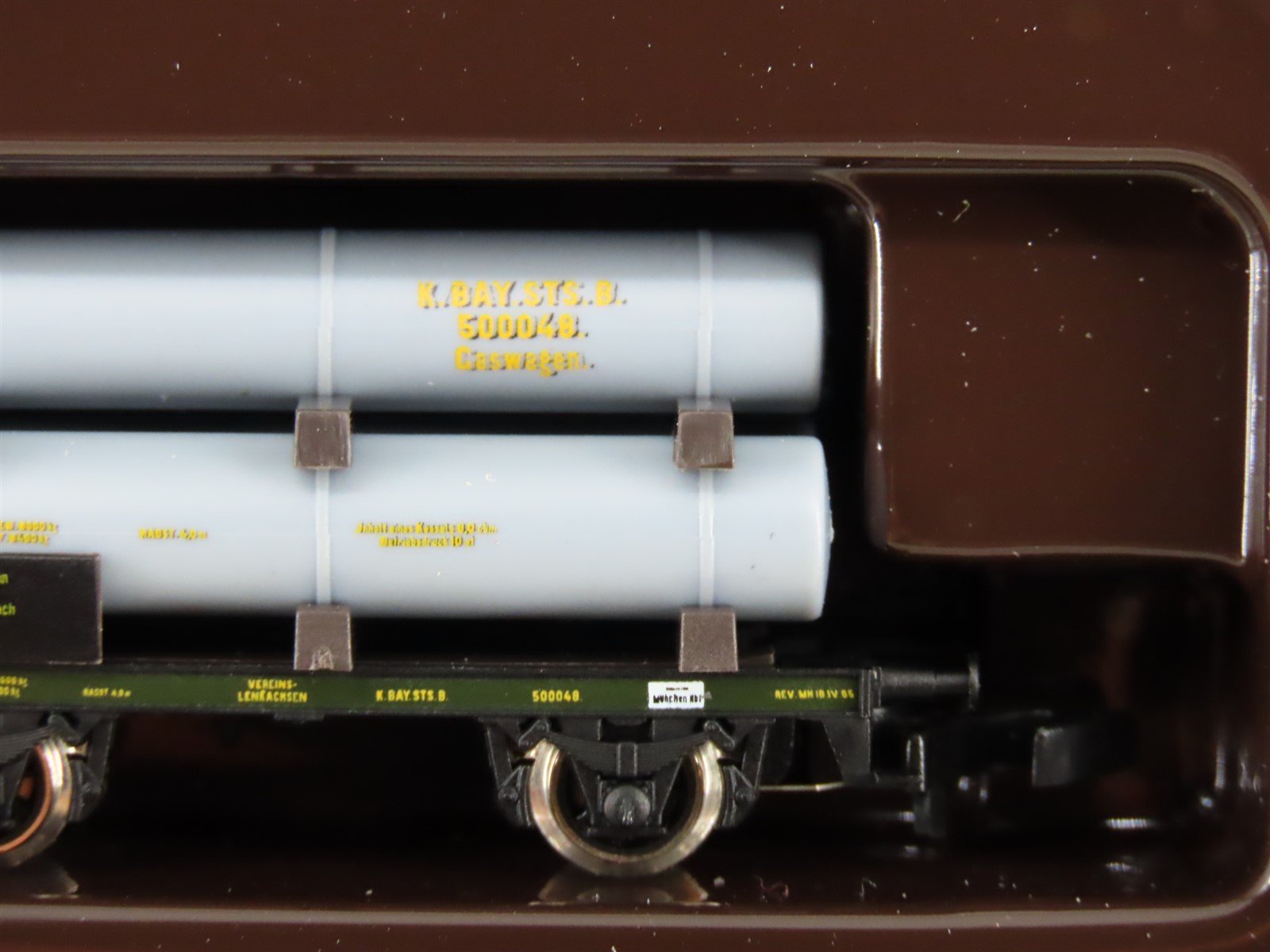 Z Scale Marklin Mini-Club 82400 Royal Bavarian Flat Cars w/ Gas Cylinders 3-Pack