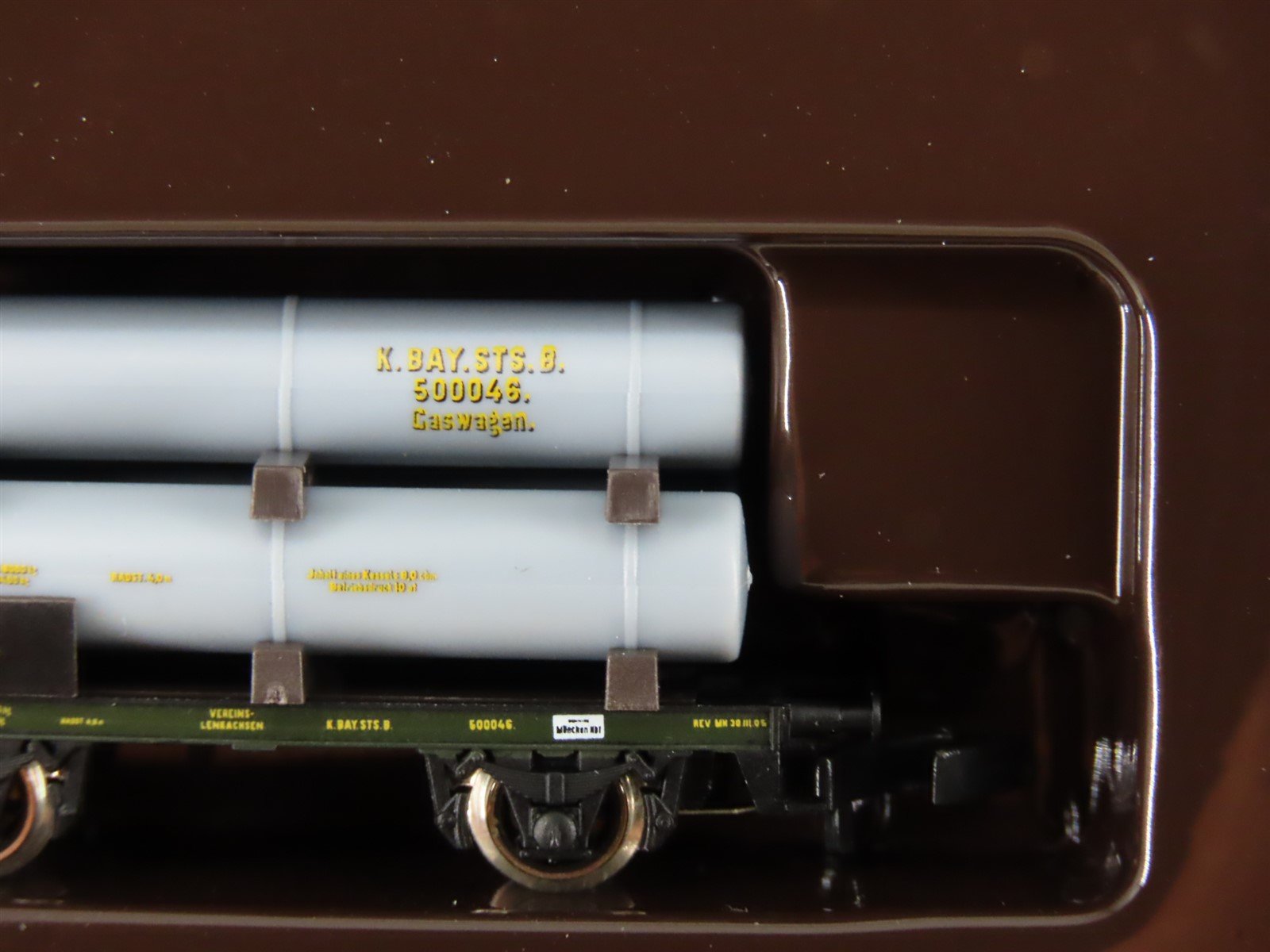 Z Scale Marklin Mini-Club 82400 Royal Bavarian Flat Cars w/ Gas Cylinders 3-Pack