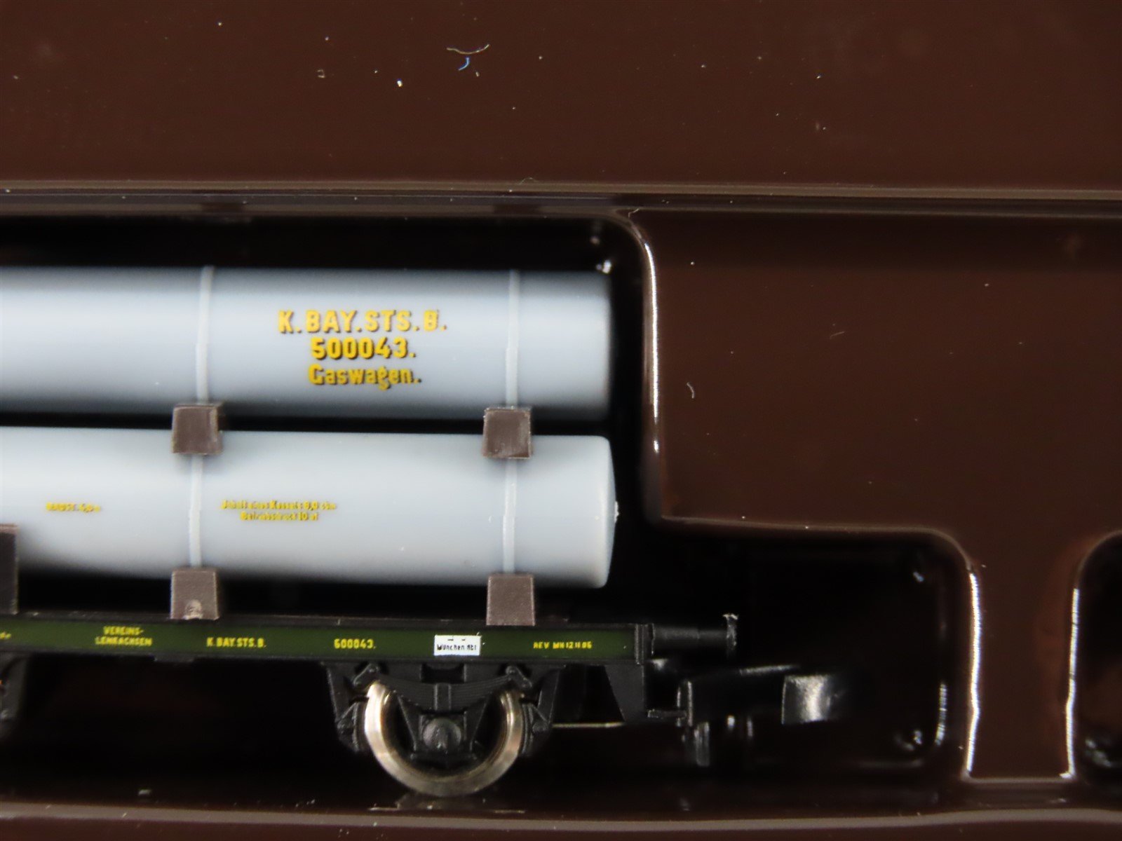 Z Scale Marklin Mini-Club 82400 Royal Bavarian Flat Cars w/ Gas Cylinders 3-Pack