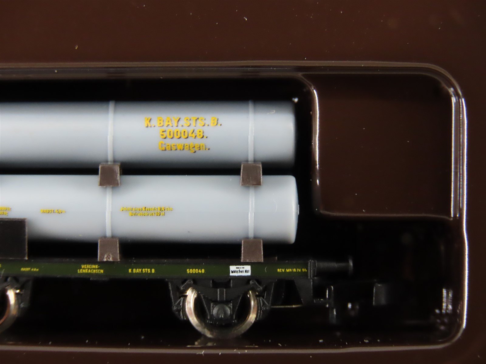 Z Scale Marklin Mini-Club 82400 Royal Bavarian Flat Cars w/ Gas Cylinders 3-Pack