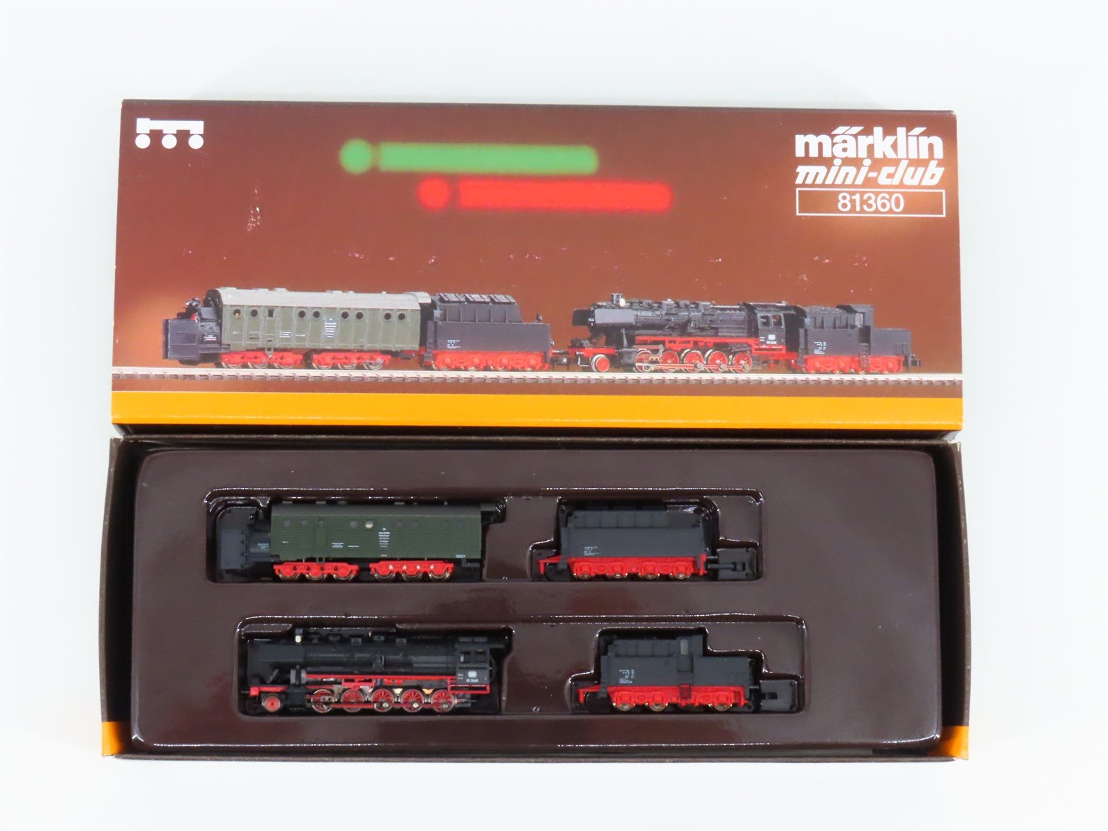Z Marklin Mini-Club 81360 DB German 2-10-0 BR50 Steam & Rotary Snowplow Set
