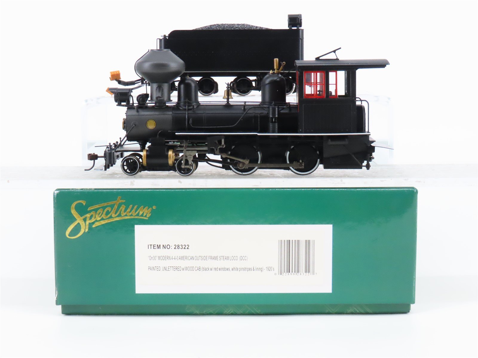 On30 Scale Bachmann Spectrum 28322 Unlettered 4-4-0 Modern American Steam w/ DCC