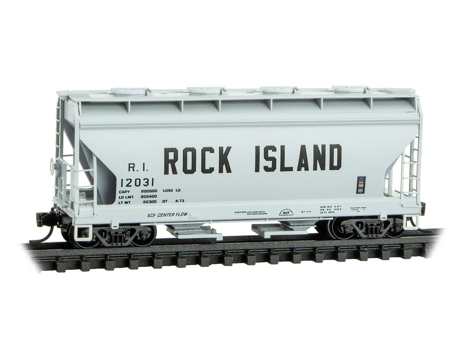 N Scale Micro-Trains MTL 09200630 RI Rock Island 2-Bay Covered Hopper #12031