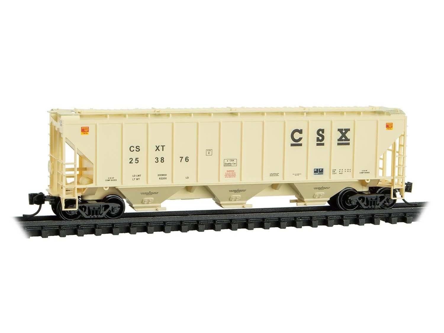 N Scale Micro-Trains MTL 09600230 CSX 3-Bay High-Side Covered Hopper #253876