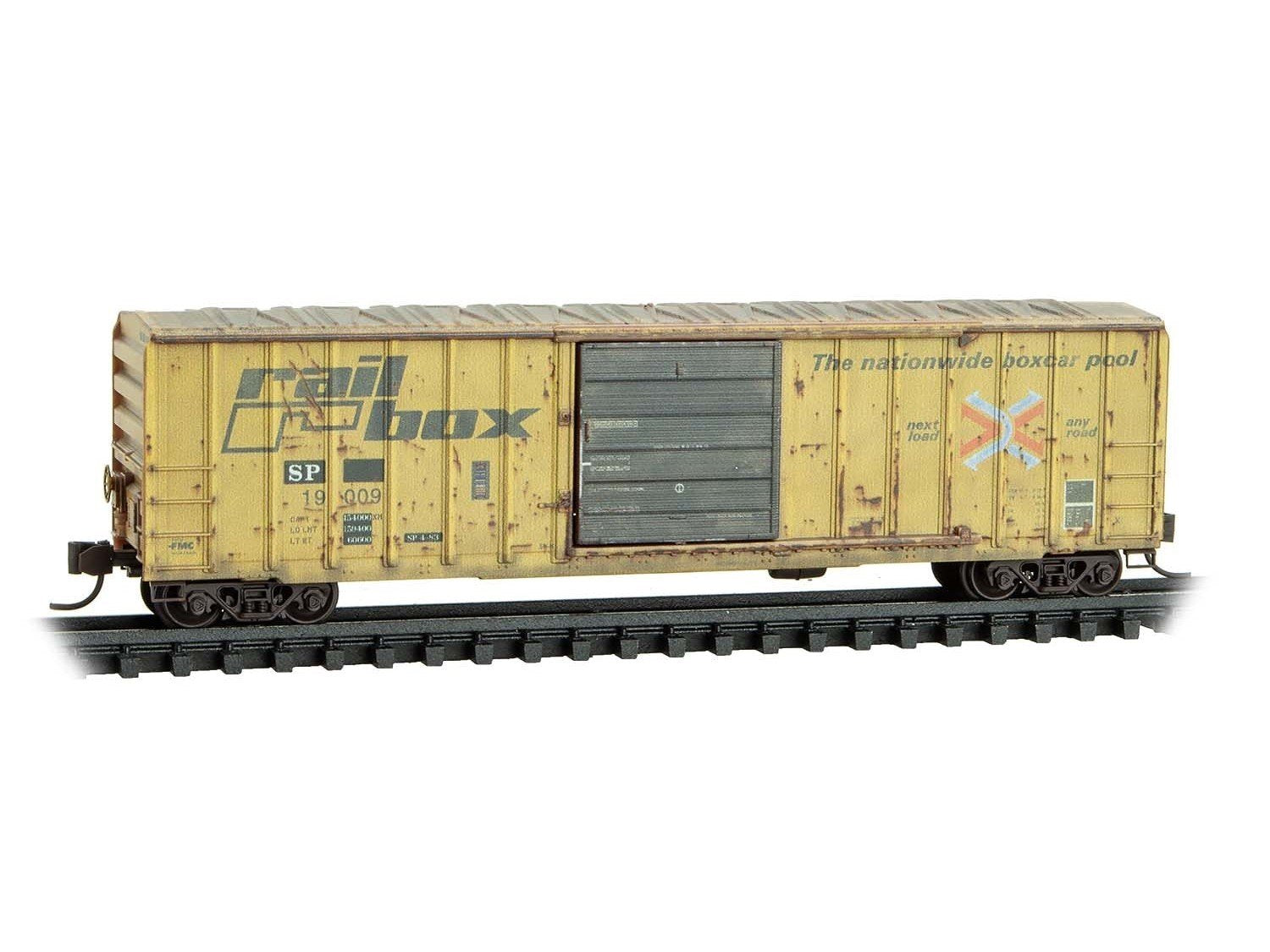 N Scale Micro-Trains MTL 02544441 SP/ex-Railbox 50' Box Car #19009 - Weathered