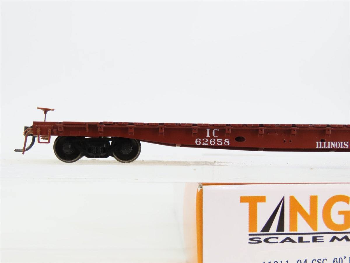 HO Tangent 11011-04 IC Illinois Central &quot;Original Brown&quot; GSC 60&#39; Flat Car #62658