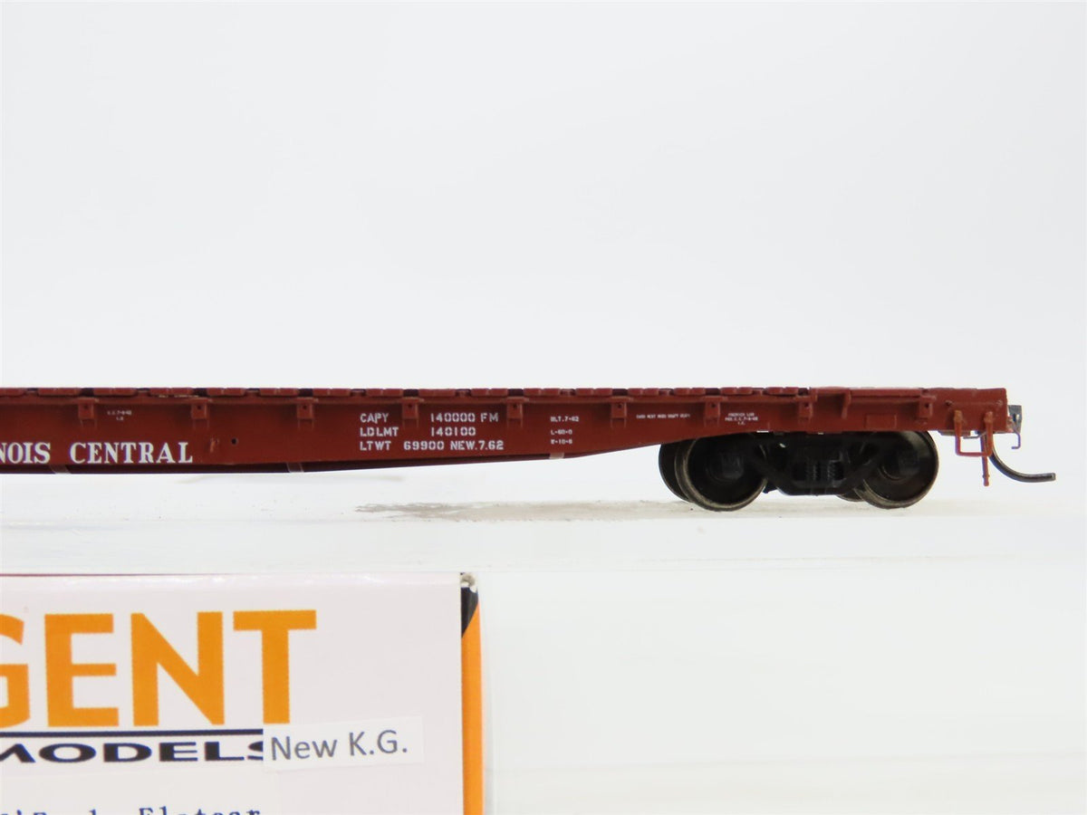 HO Tangent 11011-04 IC Illinois Central &quot;Original Brown&quot; GSC 60&#39; Flat Car #62658
