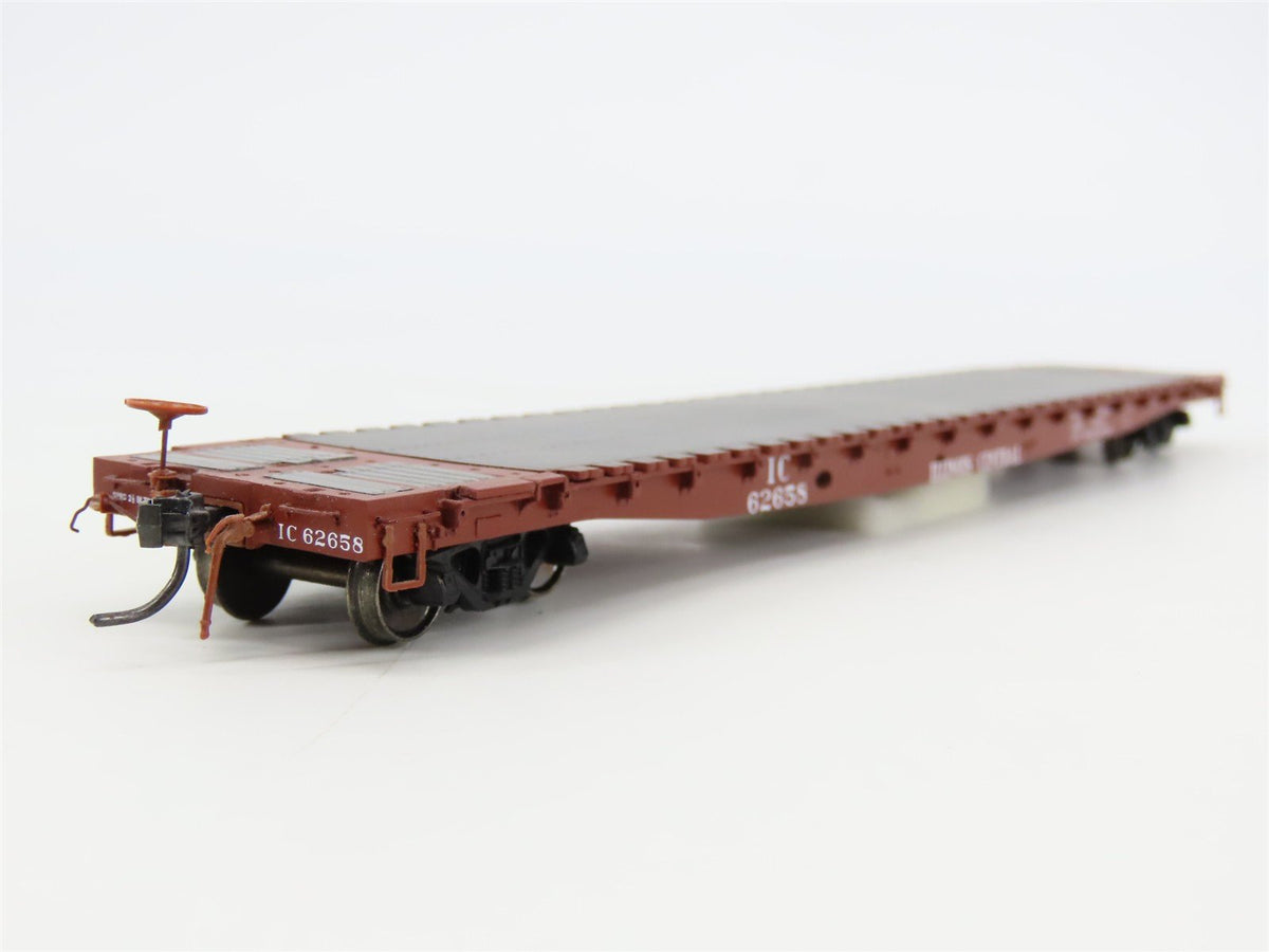 HO Tangent 11011-04 IC Illinois Central &quot;Original Brown&quot; GSC 60&#39; Flat Car #62658