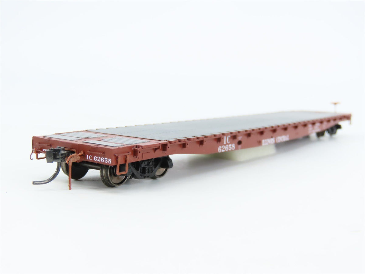 HO Tangent 11011-04 IC Illinois Central &quot;Original Brown&quot; GSC 60&#39; Flat Car #62658