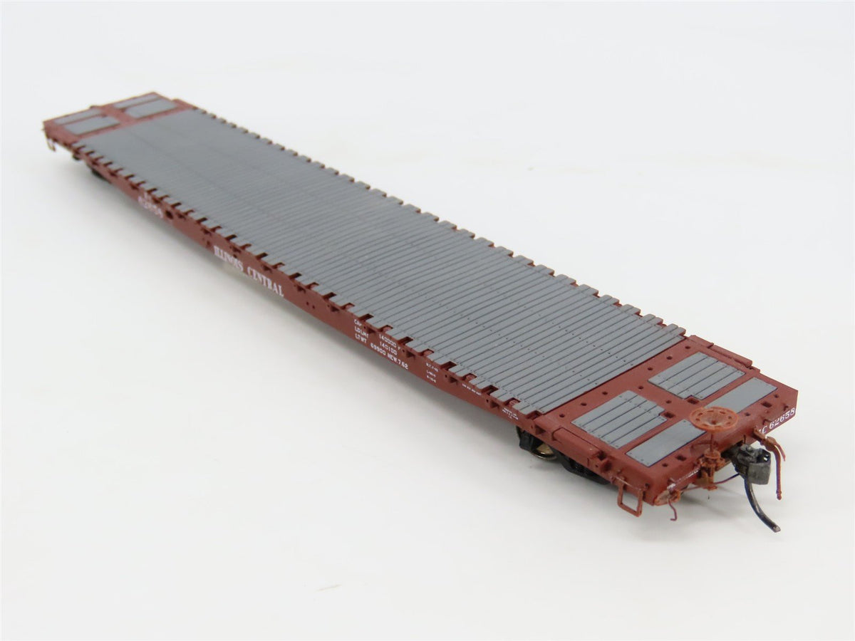 HO Tangent 11011-04 IC Illinois Central &quot;Original Brown&quot; GSC 60&#39; Flat Car #62658