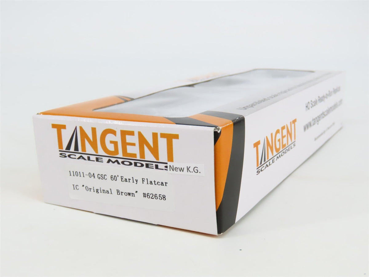 HO Tangent 11011-04 IC Illinois Central &quot;Original Brown&quot; GSC 60&#39; Flat Car #62658