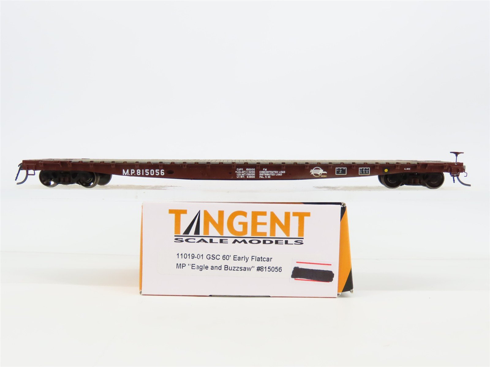 HO Scale Tangent 11019-01 MP "Eagle and Buzzsaw" GSC 60' Flat Car #815056