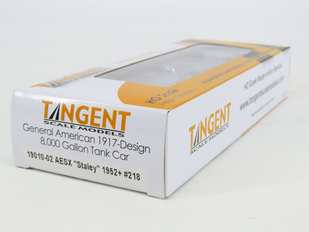 HO Scale Tangent 19010-02 AESX Staley 8000 Gallon Single Dome Tank Car #218