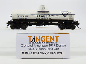HO Scale Tangent 19010-03 AESX Staley 8000 Gallon Single Dome Tank Car #222