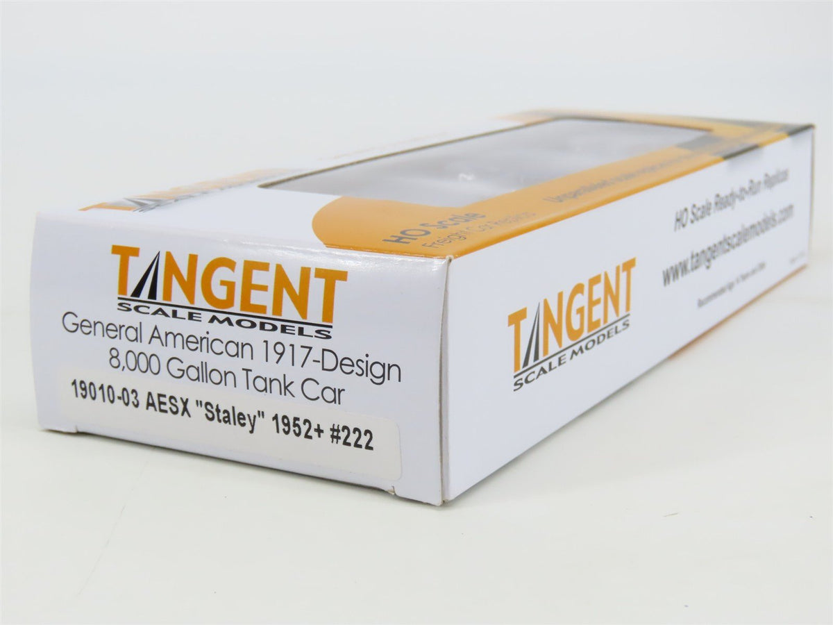 HO Scale Tangent 19010-03 AESX Staley 8000 Gallon Single Dome Tank Car #222