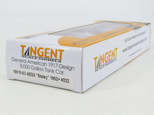 HO Scale Tangent 19010-03 AESX Staley 8000 Gallon Single Dome Tank Car #222