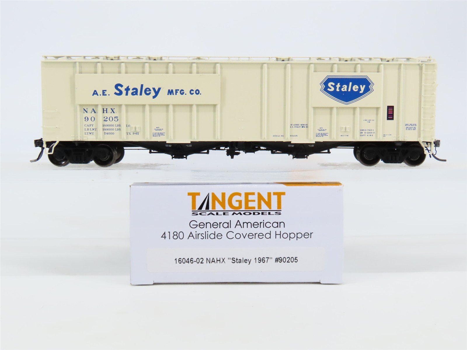 HO Scale Tangent 16046-02 NAHX Staley Airslide Covered Hopper #90205