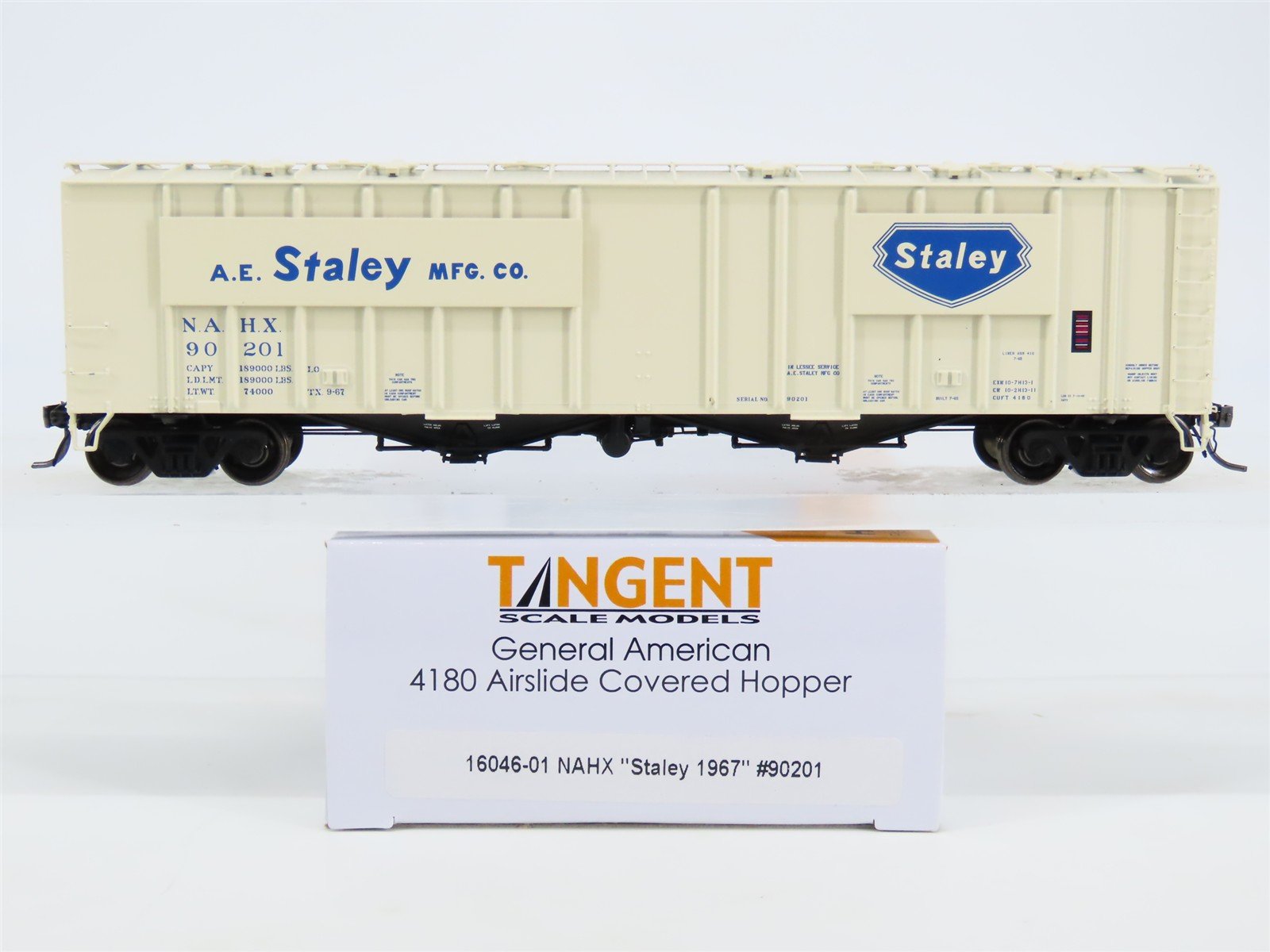 HO Scale Tangent 16046-01 NAHX Staley Airslide Covered Hopper #90201