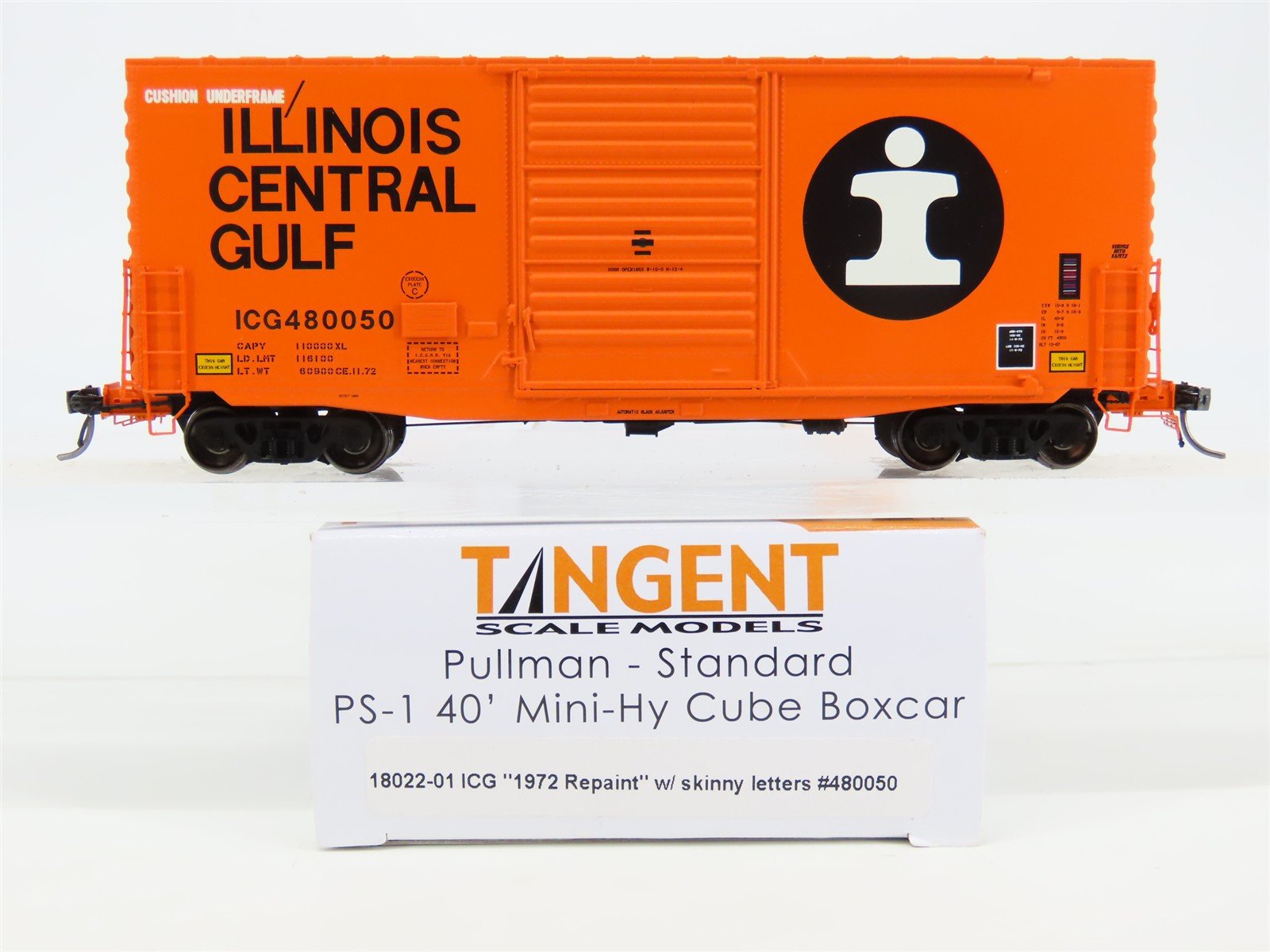 HO Tangent 18022-01 ICG Illinois Central Gulf PS-1 40' Mini-Hy Boxcar 480050