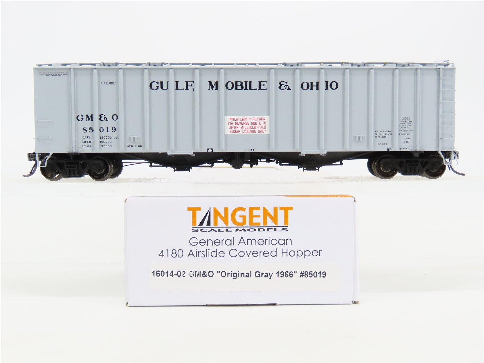 HO Scale Tangent 16014-02 GM&O Gulf Mobile & Ohio Airslide Covered Hopper #85019