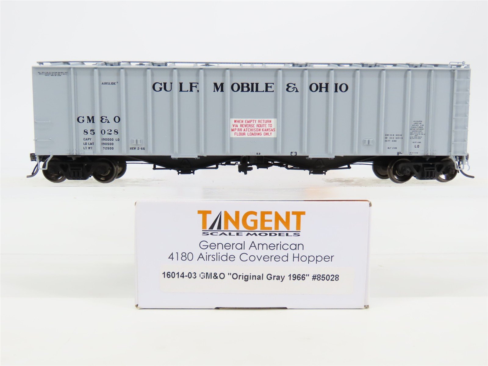 HO Scale Tangent 16014-03 GM&O Gulf Mobile & Ohio Airslide Covered Hopper #85028