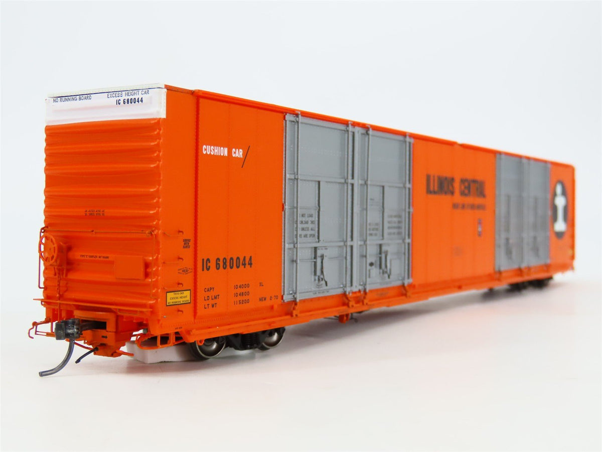 HO Scale Tangent 25519-04 IC Illinois Central 86&#39; Quad Plug Door Box Car 680044