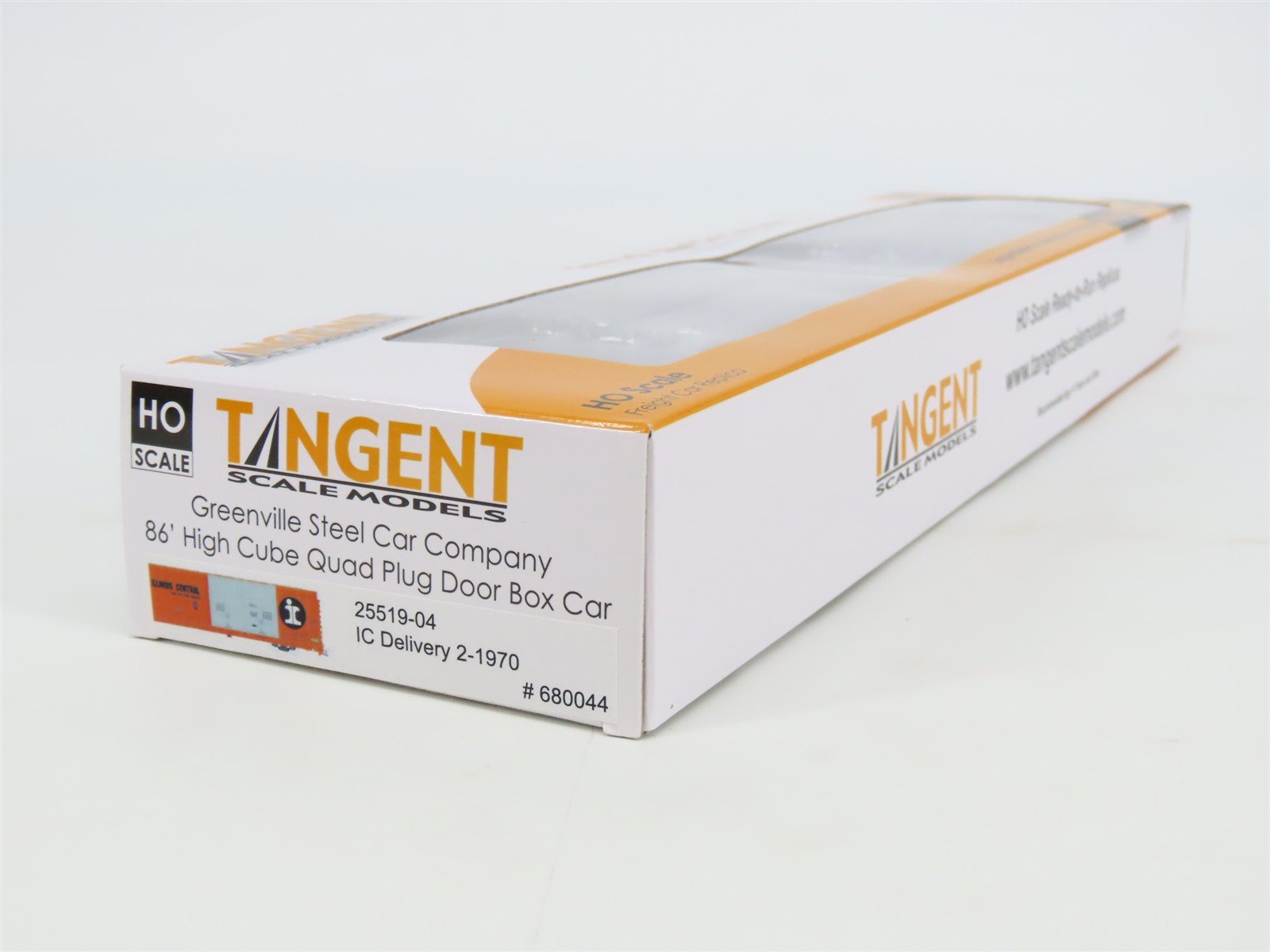 HO Scale Tangent 25519-04 IC Illinois Central 86' Quad Plug Door Box Car 680044