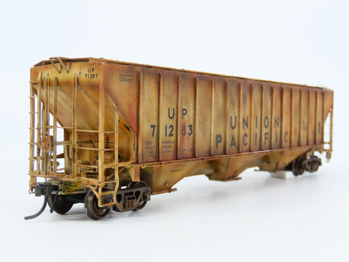 HO Tangent 10011-04 UP Union Pacific 3 Bay Covered Hopper 71283 Custom Weathered