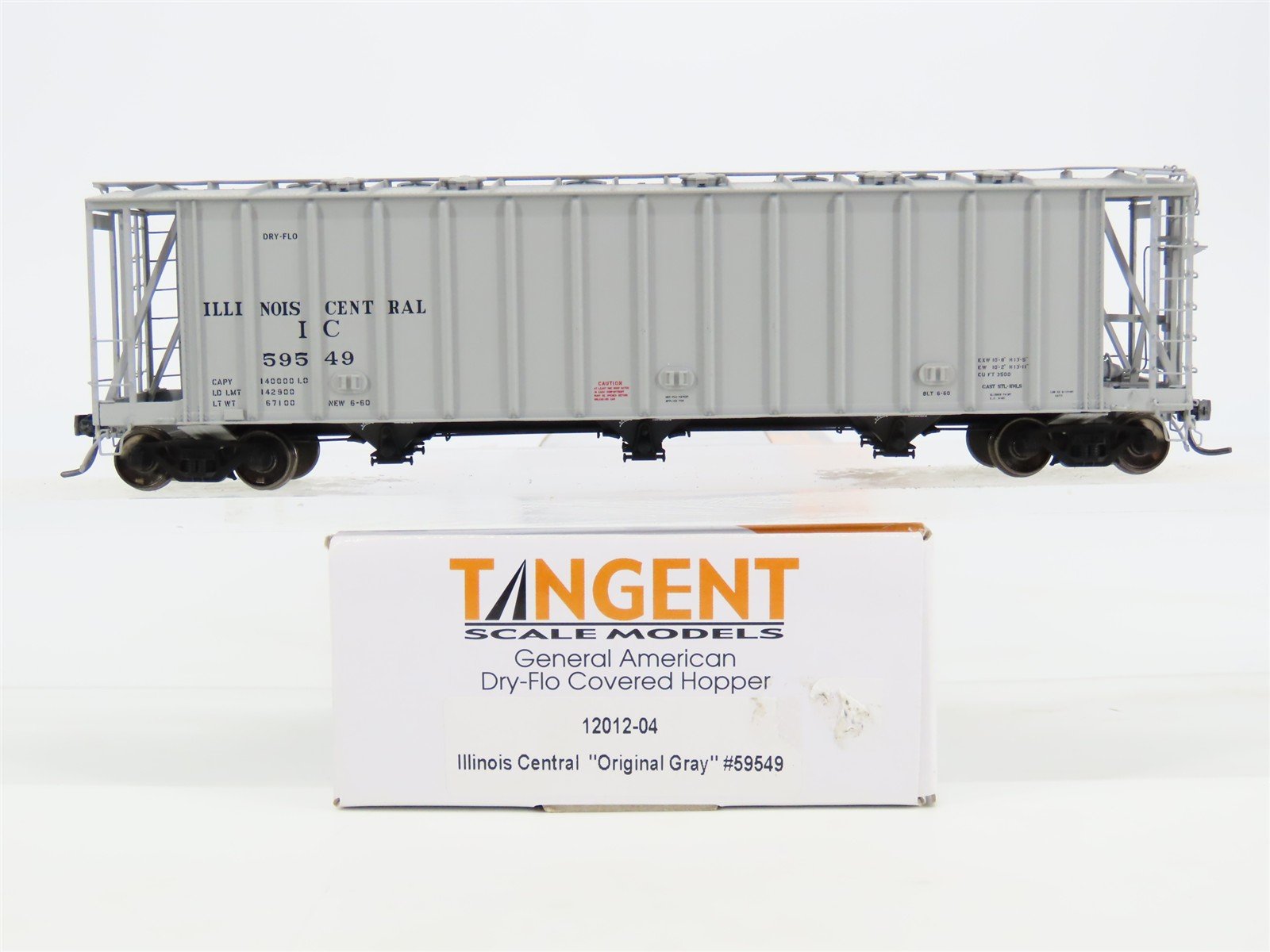 HO Scale Tangent 12012-04 IC Illinois Central Dry-Flo Covered Hopper #59549